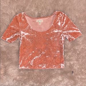 UO Crushed Velvet Crop Tee - Silence + Noise